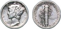 United States 1 Dime United States Federal republic 1937 D 1 Dime Mercury Dime Silver (.900) United States Mint of Denver, (14146000) 2.48g XF KM 1 -