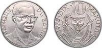 Zaire (1971-1997) 10 Makuta Zaire (1971-1997) 1978 10 Makuta Copper-nickel (75% Copper, 25% Nickel) 9g AU KM 7 Schön 54 -