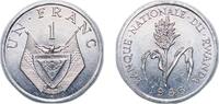 Rwanda 1 Franc Rwanda Republic 1985 1 Franc Aluminium (98.3-97.6% Aluminium, 2.4-1.7% Magnesium) 1.1g UNC KM 12 Schön 13 -