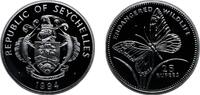 Seychelles 25 Rupees Seychelles Republic 1994 25 Rupees (Milkweed Butterfly) Silver (.925) (20000) 28.28g PF KM 74 Schön 79 -