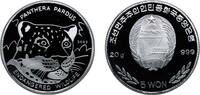 North Korea Democratic Peoples Republic 2003 5 Won - Endangered Wildlife Panthera Pardus Silver (.999) 20g PF