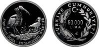 Turkey 50 000 Lira Turkey Republic 1994 50000 Lira (Bald Ibis) Silver (.925) (6807) 31.47g PF KM 1030 -