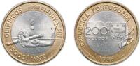 Portugal 200 Escudos Portugal Third Republic 1996 200 Escudos (Olympics) Bimetallic: copper-nickel plated nickel centre in nickel brass ring Lisbon M -