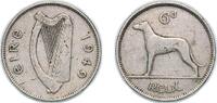 Ireland 1 Reul Ireland Republic 1949 Reul / 6 Pingine Copper-nickel Royal Mint (Tower Hill) (600000) 4.46g VF KM 13a Sp 6641 -
