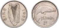 Ireland 2 Shillings Ireland 1955 2 Shillings / 1 Florin Copper-nickel 11.32g XF KM 15a Sp 6639 -