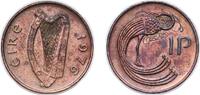 Ireland 1 Penny Ireland Republic 1976 1 Penny (non-magnetic) Bronze (97% Copper, 2.5% Zinc, 0.5% Tin) Irish Mint, Dublin (38164000) 3.55g XF KM -