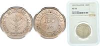 British Palestine 100 Mils British Palestine 1933 100 Mils Silver (.720) (500000) NGC AU 53 KM 7 Schön 7 Aharoni 7 Haffner PMC-52 -