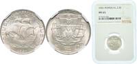 Portugal 2.50 Escudos Portugal Second Republic 1951 2.50 Escudos Silver (.650) (4000000) 3.5g NGC MS 65 KM 580 Gomes R 30 -