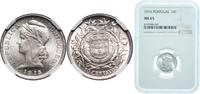 Portugal 10 Centavos Portugal First Republic 1915 10 Centavos Silver (.835) Imprensa Nacional - Casa da Moeda, Lisbon (3418000) 2.5g NGC MS 65 KM 56 -
