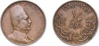 Egypt ½ Millieme Egypt 1924 (AH1342) H ½ Millieme - Fuad (right) Bronze (3000000) 3.22g XF KM 330 -