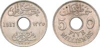 Egypt 5 Millièmes Egypt 1917 (AH1335) H 5 Milliemes - Hussein Kamel Copper-nickel (37000000) 4.91g UNC KM 315 Schön 27 -