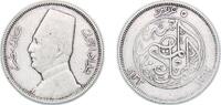 Egypt 5 Piastres Egypt Kingdom 1933 (AH1352) 5 Qirsh / Piastres - Fuad (left) Silver (.833) (1300000) 6.82g XF KM 349 MHC 233 -