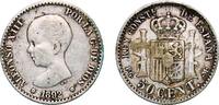 Spain 50 Centimos Spain Kingdom 1892 *2-2 PGM 50 Centimos - Alfonso XIII (1st portrait) Silver (.835) 2.48g XF KM 690 -