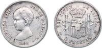 Spain 2 Pesetas Spain Kingdom 1892 *18-92 PGM 2 Pesetas - Alfonso XIII (1st portrait) Silver (.835) Madrid Mint (1379000) 9.87g XF KM 692 -