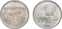 Argentina 1000 Pesos Argentina Federal Republic 1977 1000 Pesos (World Football Championship) Silver (.900) (Ag 900 Cu 100) (98837) 10.11g BU KM 78 -