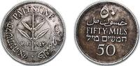 British Palestine 50 Mils British Palestine British Mandate 1942 50 Mils Silver (.720) (5000000) 5.75g XF KM 6 Schön 6 Aharoni 6 -