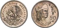 Mexico 50 Centavos Mexico United Mexican States 1951 Mo 50 Centavos Billon (.300 silver) (Copper .500, Nickel .100, Zinc .100) (3650000) 6.73g XF -