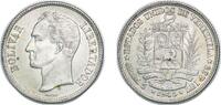 Venezuela 1 Bolivar Venezuela United States 1945 1 Bolívar Silver (.835) (Copper .165) (8000000) 5.06g UNC Y 22a NCV mv1bs-ea -