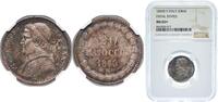 Italy 20 Baiocchi Italy Papal States 1850 R 20 Baiocchi - Pio IX (900 Silver) Silver (.900) Bologna Mint 5.37g NGC MS 65 KM 1337 MIR 3118-3117 Mu -