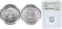 Portugal 100 Réis Portugal Kingdom 1910 100 Réis - Manuel II Silver (.835) Imprensa Nacional - Casa da Moeda, Lisbon 2.5g NGC MS 63 KM 548 Gomes -