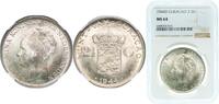 Netherlands Antilles 2½ Gulden Netherlands Antilles Curaçao Dutch colony 1944 D 2½ Gulden - Wilhelmina Silver (.720) (Copper .280) Denver Mint (200000) 25g NGC -