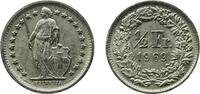 Switzerland ½ Franc Switzerland 1969 B ½ Franc (Helvetia standing; copper-nickel) Copper-nickel (75% copper, 25% nickel) Bern Mint (51704000) 2.22g -