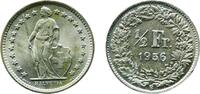 Switzerland ½ Franc Switzerland Federal State 1956 B ½ Franc (Helvetia standing; silver) Silver (.835) (.165 copper) Bern Mint (4250000) 2.48g BU H -