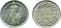 Switzerland ½ Franc Switzerland Federal State 1961 B ½ Franc (Helvetia standing; silver) Silver (.835) (.165 copper) Bern Mint (6906000) XF HMZ 2 1 -