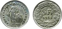 Switzerland ½ Franc Switzerland Federal State 1951 B ½ Franc (Helvetia standing; silver) Silver (.835) (.165 copper) Bern Mint (8530000) 2.5g BU HM -