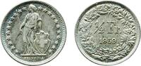 Switzerland ½ Franc Switzerland Federal State 1959 B ½ Franc (Helvetia standing; silver) Silver (.835) (.165 copper) Bern Mint (12581000) 2.49g BU -