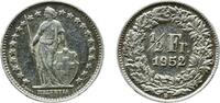 Switzerland ½ Franc Switzerland Federal State 1952 B ½ Franc (Helvetia standing; silver) Silver (.835) (.165 copper) Bern Mint (14023000) 2.42g AU -