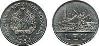 Romania 1 Leu Romania Socialist Republic 1966 1 Leu Nickel clad steel (95% Steel, 5% Nickel) Bucharest Mint (75437000) 5.12g UNC KM 95 Schön -