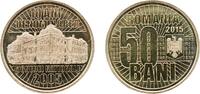Romania 50 Bani Romania Republic 2015 50 Bani (Redenomination of the Leu) Nickel brass (Copper 80%, Zinc 15%, Nickel 5%) Bucharest Mint (1000000 -