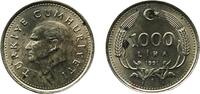 Turkey 1000 Lira Turkey Republic 1991 1000 Lira Nickel brass (69.5% Copper, 18% Zinc, 12% Nickel, 0.5% Manganese) Turkish State Mint (110245000) -