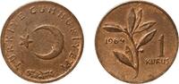 Turkey 1 Kuruş Turkey Republic 1964 1 Kuruş Bronze Turkish State Mint (2520000) 0.97g AU KM 895a Schön 404a -
