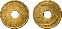 Turkey 1 Kuruş Turkey Republic 1949 1 Kuruş Brass (70% Copper, 30% Zinc) Istanbul Mint (29530000) 2.17g XF KM 881 Schön 397 -