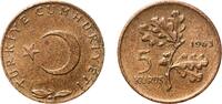 Turkey 5 Kuruş Turkey Republic 1963 5 Kuruş Bronze Turkish State Mint (17680000) 2.4g AU KM 890.1 KM 890.2 KM 890.3 Schön 405 -