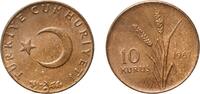 Turkey 10 Kuruş Turkey Republic 1967 10 Kuruş Bronze Turkish State Mint (11410000) 4.05g UNC KM 891 Schön 406 -