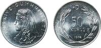 Turkey 50 Kuruş Turkey Republic 1974 50 Kuruş Acmonital Turkish State Mint (14480000) 6.05g UNC KM 899 Schön 408 -