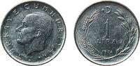 Turkey 1 Lira Turkey Republic 1974 1 Lira Acmonital Turkish State Mint (11596000) 6.93g XF KM 889a Schön 409a Schön 409b -