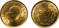 Turkey 500 Lira Turkey Republic 1991 500 Lira Brass (70% Copper, 30% Zinc) Turkish State Mint (30006000) 5.9g UNC KM 989 Schön 515 -