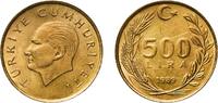 Turkey 500 Lira Turkey Republic 1989 500 Lira Brass (70% Copper, 30% Zinc) Turkish State Mint (141813000) 5.91g UNC KM 989 Schön 515 -