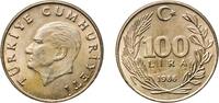 Turkey 100 Lira Turkey Republic 1986 100 Lira Nickel brass (75% Copper, 16% Nickel, 8% Zinc, 1% Manganese) Turkish State Mint (12064000) 11.08g -
