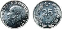 Turkey 25 Lira Turkey Republic 1985 25 Lira Aluminium (Etial 30) Turkish State Mint (37014000) 2.76g UNC KM 975 Schön 485 -