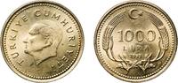 Turkey 1000 Lira Turkey Republic 1993 1000 Lira Nickel brass (69.5% Copper, 18% Zinc, 12% Nickel, 0.5% Manganese) Turkish State Mint (11675000) 8 -