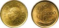 Turkey 5000 Lira Turkey Republic 1995 5000 Lira Brass (70% Copper, 30% Zinc) Turkish State Mint (75760000) 5.95g UNC KM 1029.1 KM 1029.2 Schön 5 -