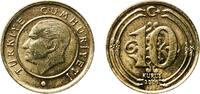 Turkey 10 Kuruş Turkey Republic 2009 10 Kuruş Nickel brass (65% Copper, 6% Nickel, 29% Zinc) Turkish State Mint (280140000) 3.18g UNC KM 1241 S -
