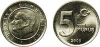 Turkey 5 Kuruş Turkey Republic 2005 5 Yeni Kuruş Nickel brass (65% Copper, 18% Nickel, 17% Zinc) Turkish State Mint (203339160) 2.93g UNC KM 1 -