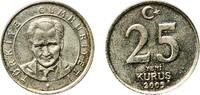 Turkey 25 Kuruş Turkey Republic 2005 25 Yeni Kuruş Nickel brass (65% Copper, 18% Nickel, 17% Zinc) Turkish State Mint (173705760) 5.35g XF KM 1 -