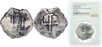 Bolivia Spanish colony 1738 P M 8 Reales - Philip V Silver (.917) 24.18g NGC XF KM 31a KM R31